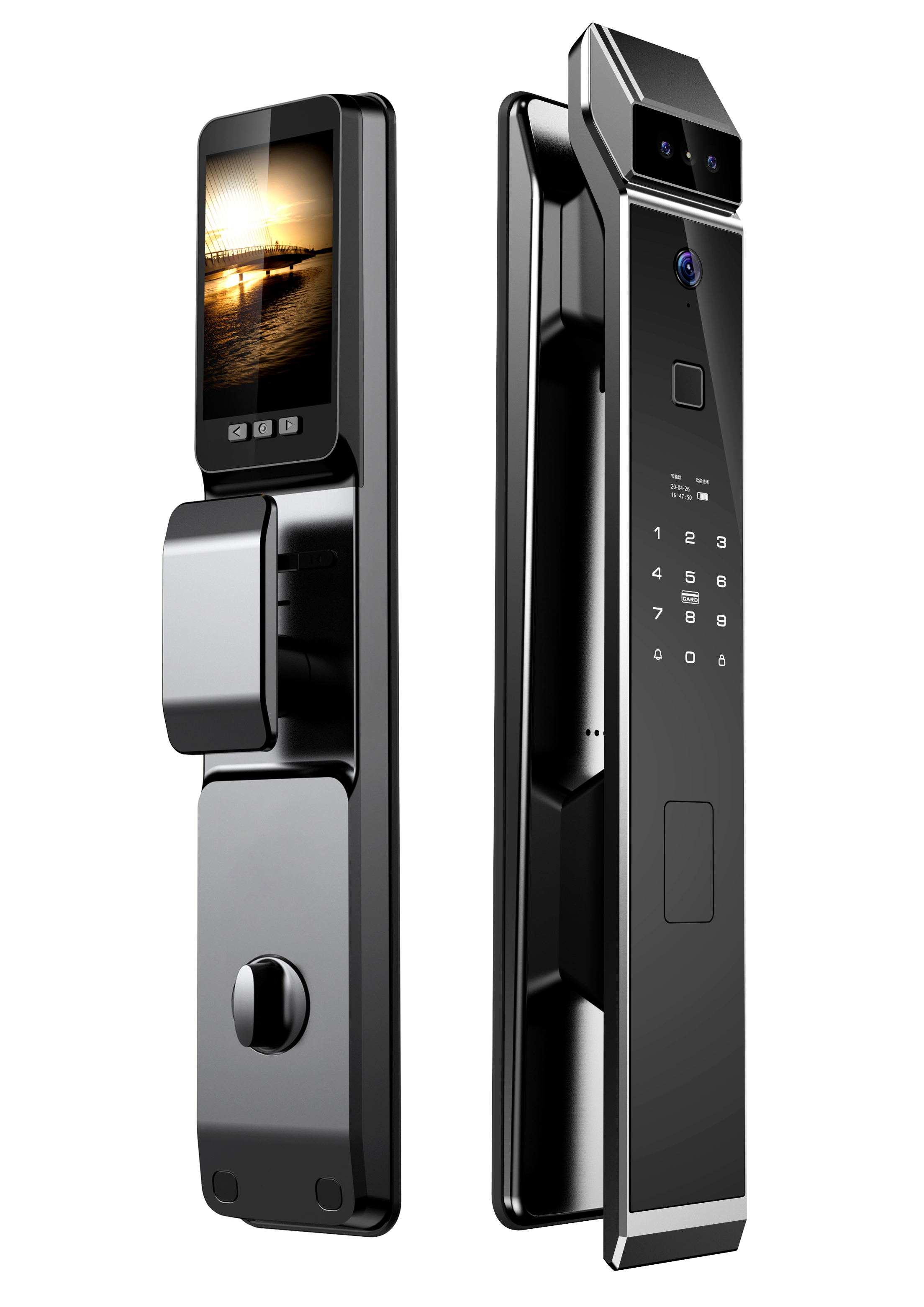 Tuya Real Time Video Intercom Locks for Aluminum Wood Doors Face Recognition